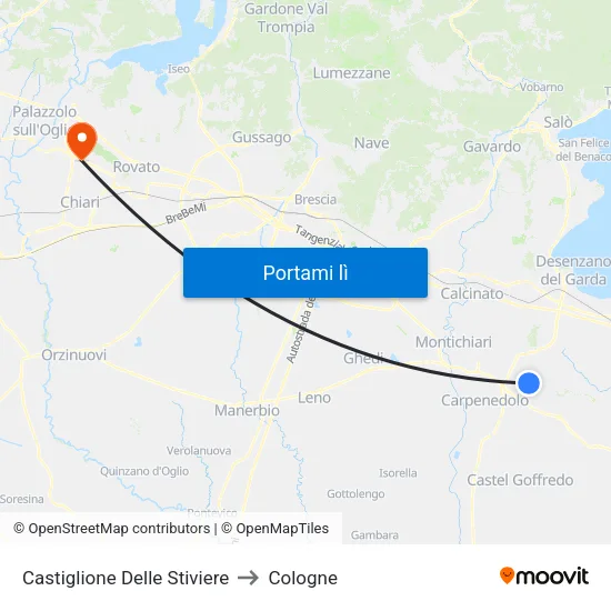 Castiglione Delle Stiviere to Cologne map