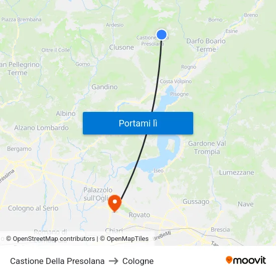 Castione Della Presolana to Cologne map