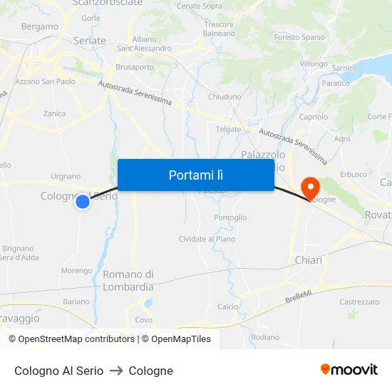 Cologno Al Serio to Cologne map