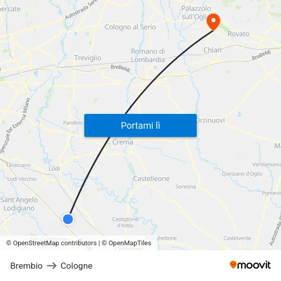 Brembio to Cologne map