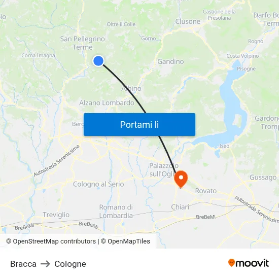 Bracca to Cologne map