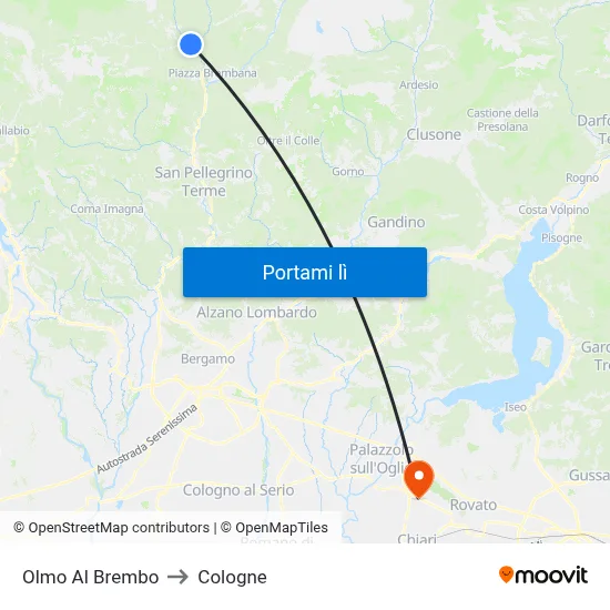 Olmo Al Brembo to Cologne map