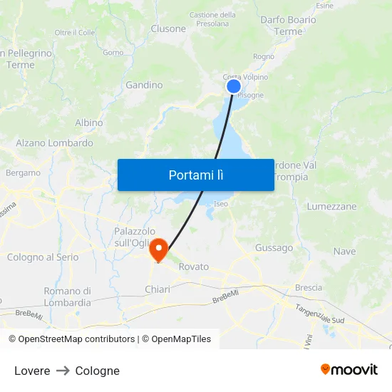 Lovere to Cologne map
