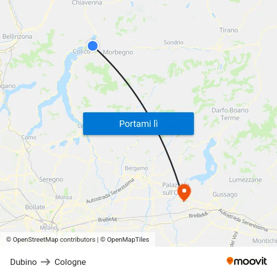 Dubino to Cologne map
