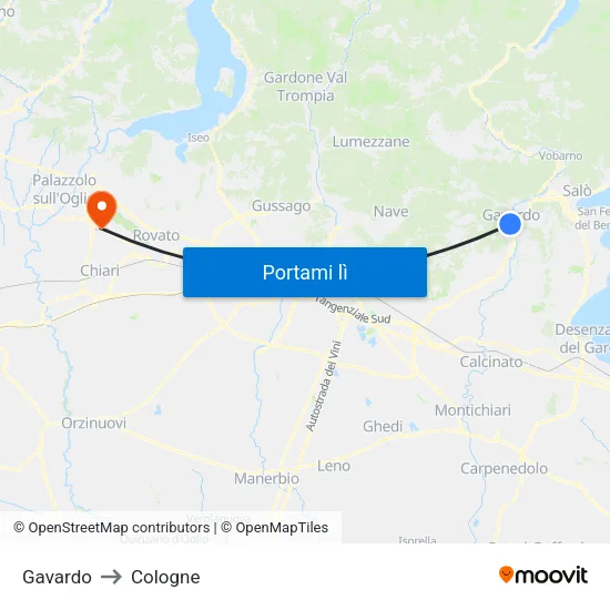 Gavardo to Cologne map