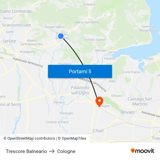 Trescore Balneario to Cologne map
