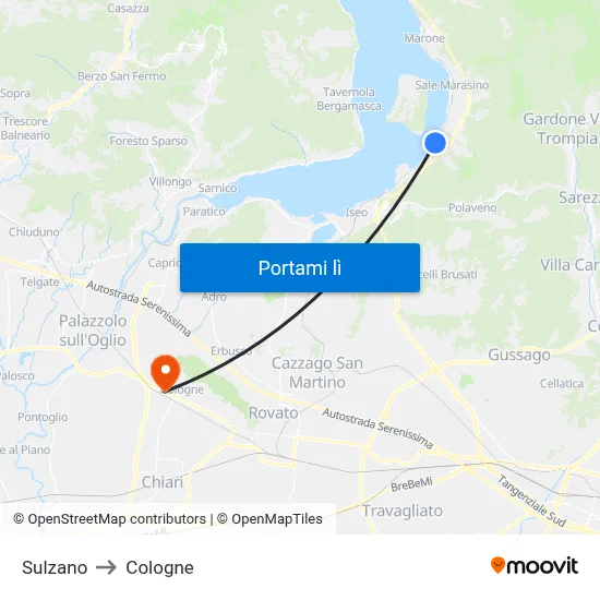 Sulzano to Cologne map
