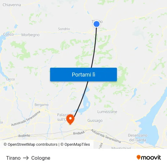 Tirano to Cologne map