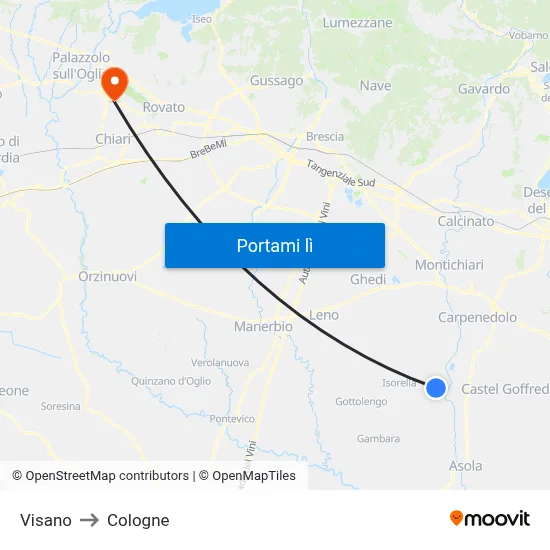 Visano to Cologne map