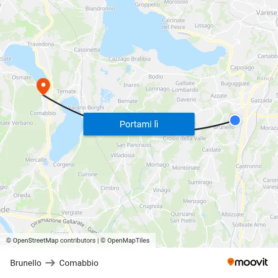 Brunello to Comabbio map