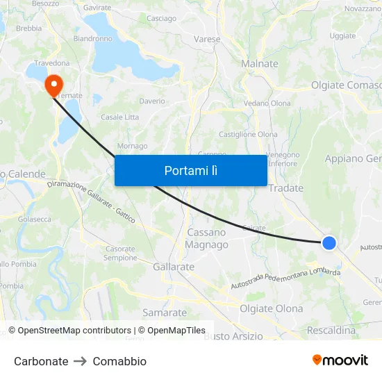 Carbonate to Comabbio map