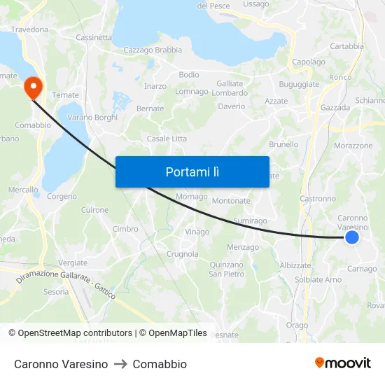 Caronno Varesino to Comabbio map