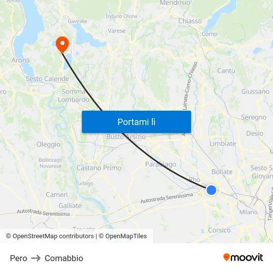 Pero to Comabbio map
