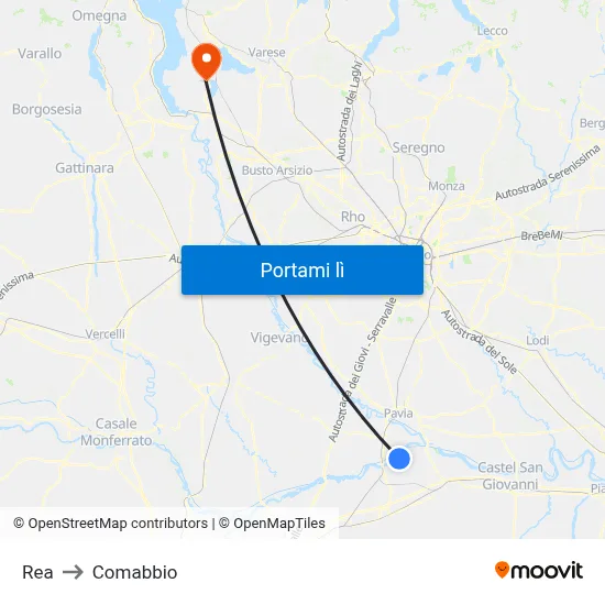 Rea to Comabbio map