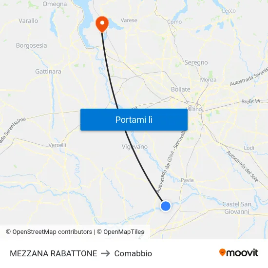 MEZZANA RABATTONE to Comabbio map