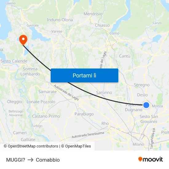 MUGGI? to Comabbio map