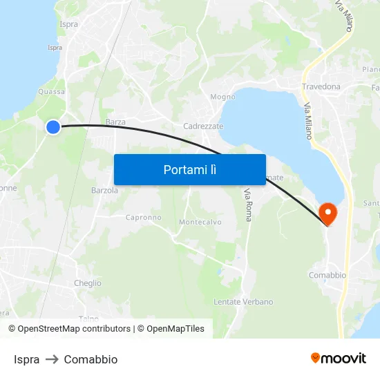 Ispra to Comabbio map