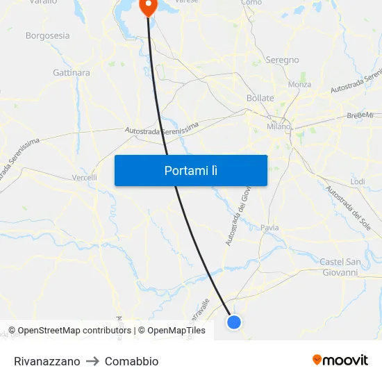 Rivanazzano to Comabbio map