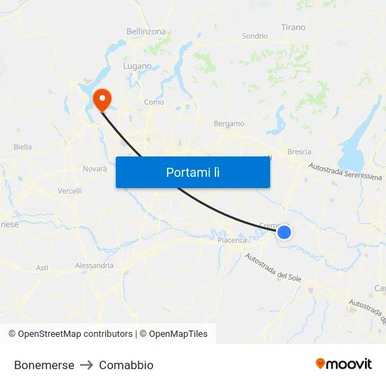 Bonemerse to Comabbio map