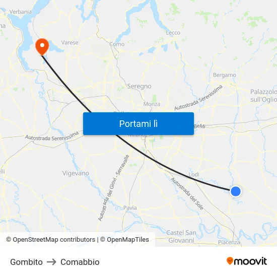 Gombito to Comabbio map