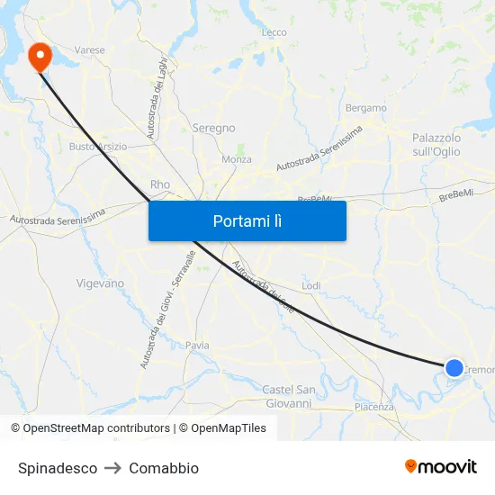 Spinadesco to Comabbio map