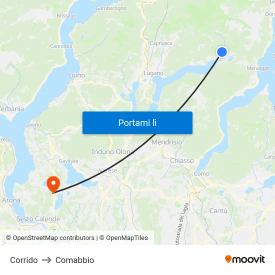 Corrido to Comabbio map