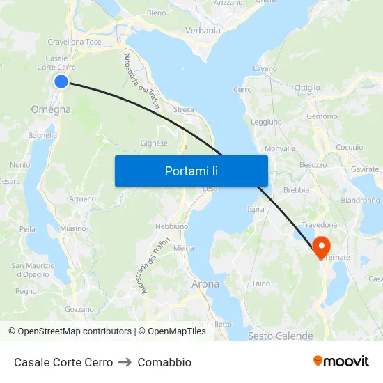 Casale Corte Cerro to Comabbio map