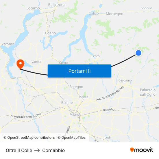 Oltre Il Colle to Comabbio map