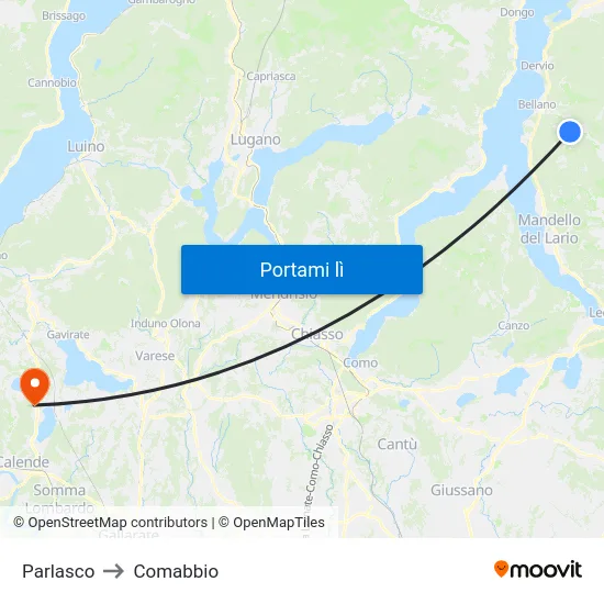 Parlasco to Comabbio map