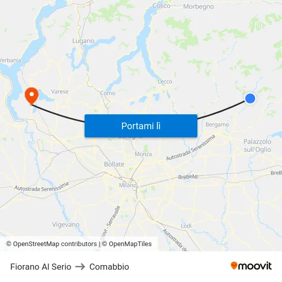 Fiorano Al Serio to Comabbio map