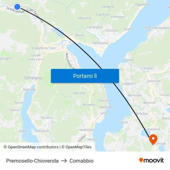 Premosello-Chiovenda to Comabbio map