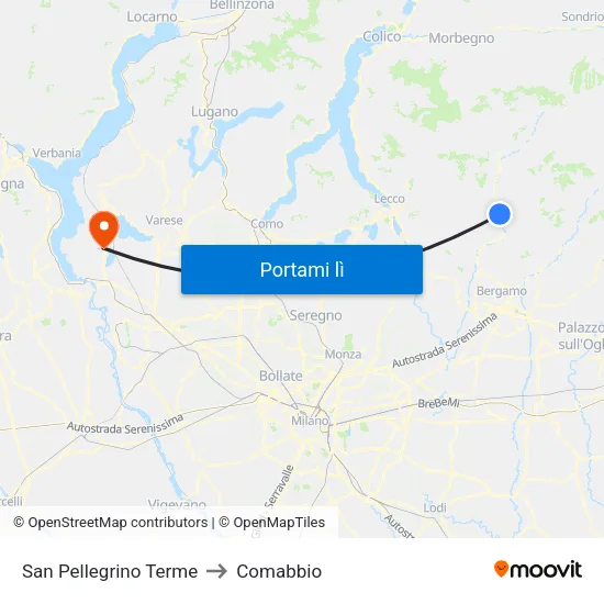 San Pellegrino Terme to Comabbio map