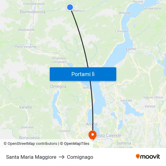 Santa Maria Maggiore to Comignago map