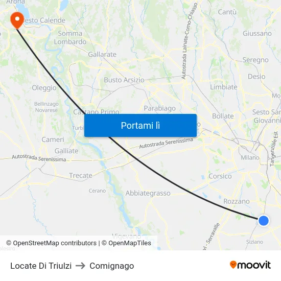 Locate Di Triulzi to Comignago map
