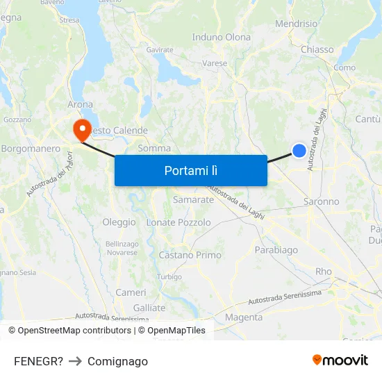 FENEGR? to Comignago map