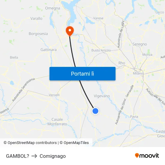 GAMBOL? to Comignago map
