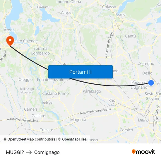 MUGGI? to Comignago map