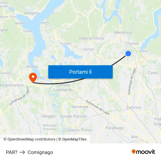PAR? to Comignago map