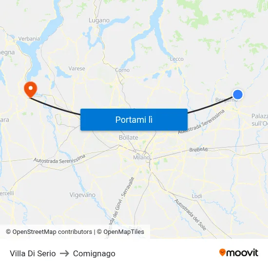 Villa Di Serio to Comignago map