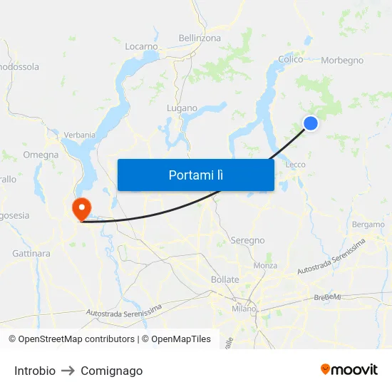 Introbio to Comignago map