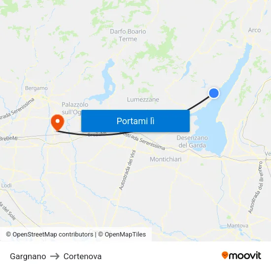 Gargnano to Cortenova map