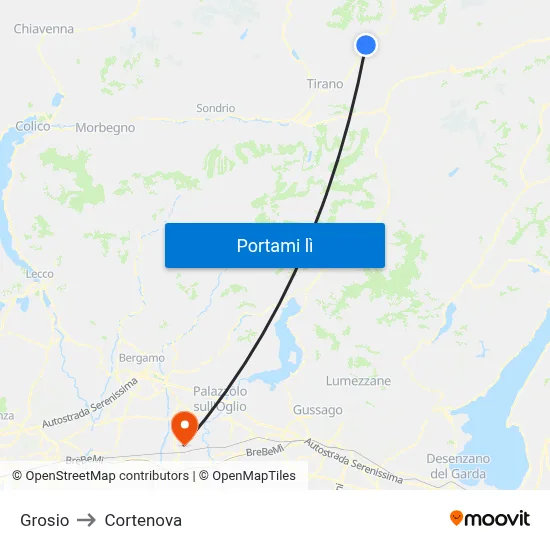 Grosio to Cortenova map