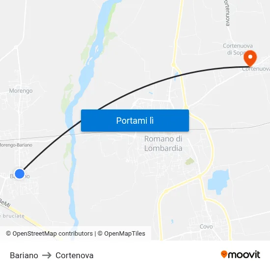 Bariano to Cortenova map