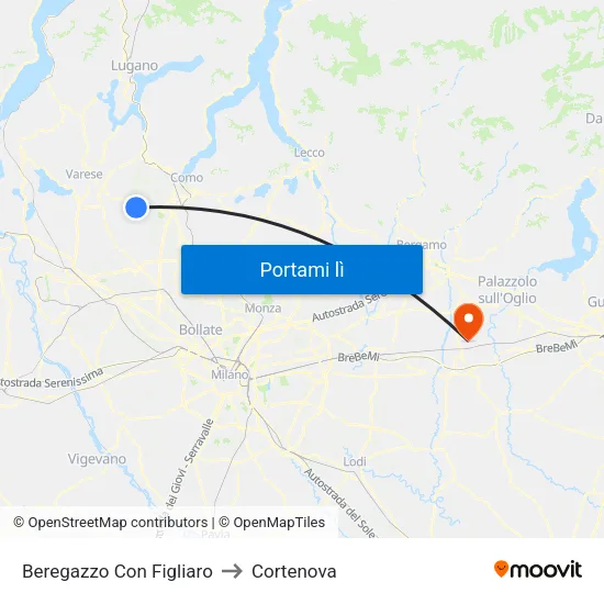 Beregazzo Con Figliaro to Cortenova map