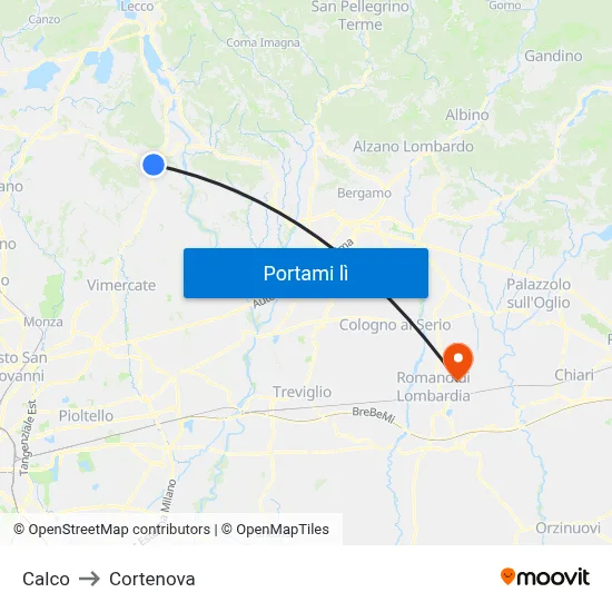 Calco to Cortenova map