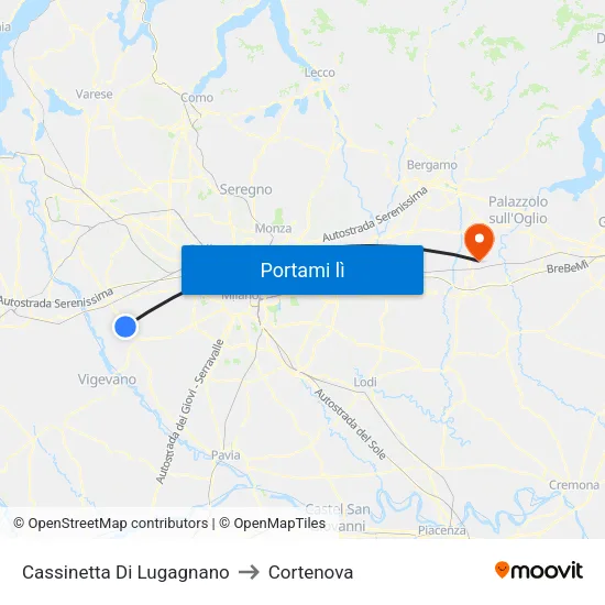 Cassinetta Di Lugagnano to Cortenova map
