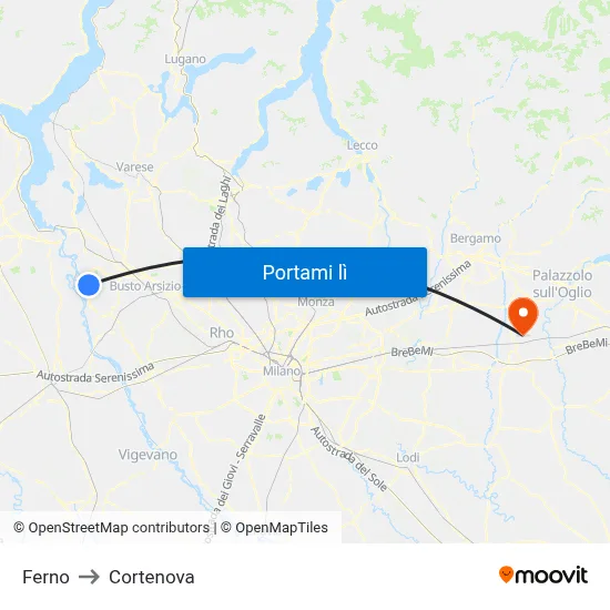 Ferno to Cortenova map