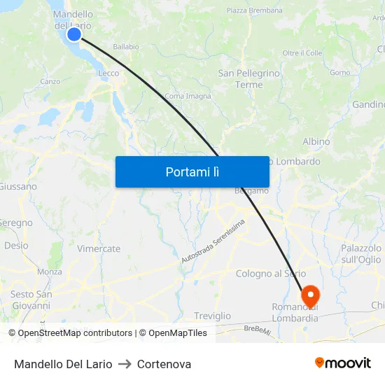 Mandello Del Lario to Cortenova map