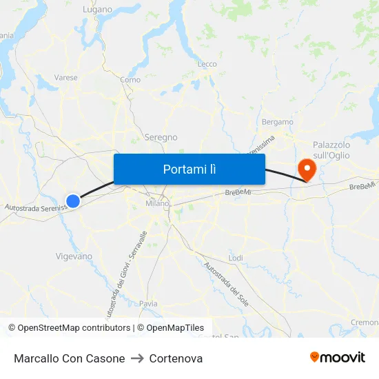 Marcallo Con Casone to Cortenova map