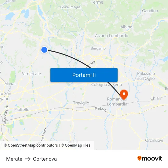 Merate to Cortenova map
